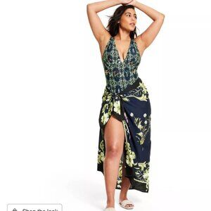 Dainty Floral Print Pareo - Agua Bendita x Target Navy